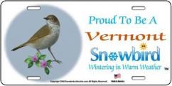 Snowbirds Vermont License Plate