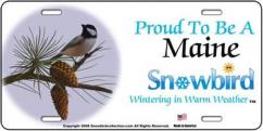 Snowbirds Maine License Plate