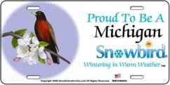 Snowbirds Michigan License Plate